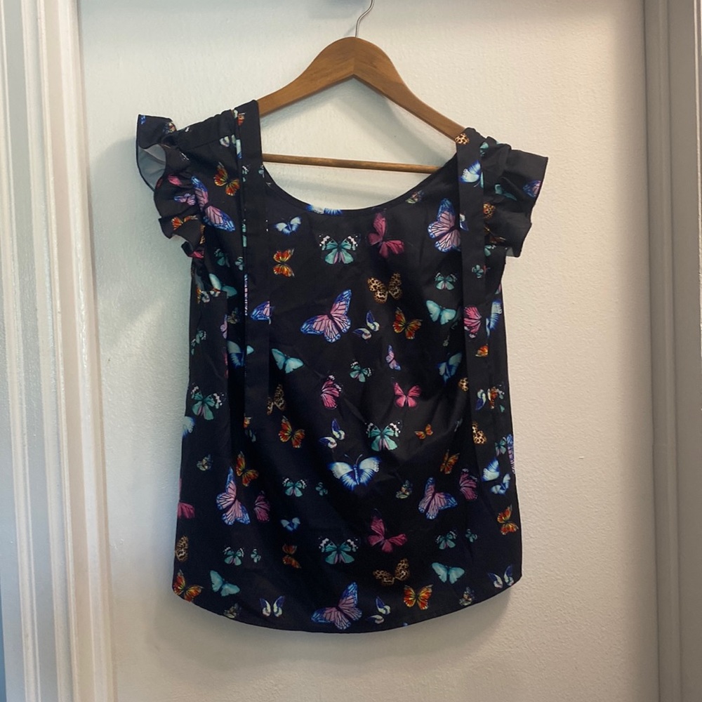 SHEIN Butterfly Patterned Blouse